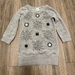 Little Marc Jacob’s Girls Gray Velour Long Sleeve Dress Size 3